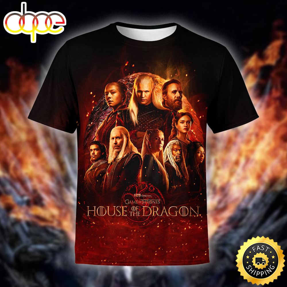 House Of The Dragon Character Game Of Thrones All Over Print T Shirt Gkrnav