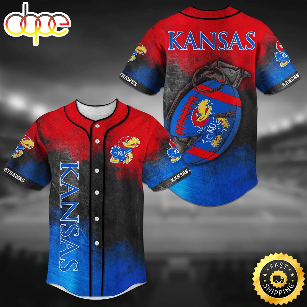 Kansas Jayhawks Grenade Classic NFL Baseball Jersey Shirt O9jpni
