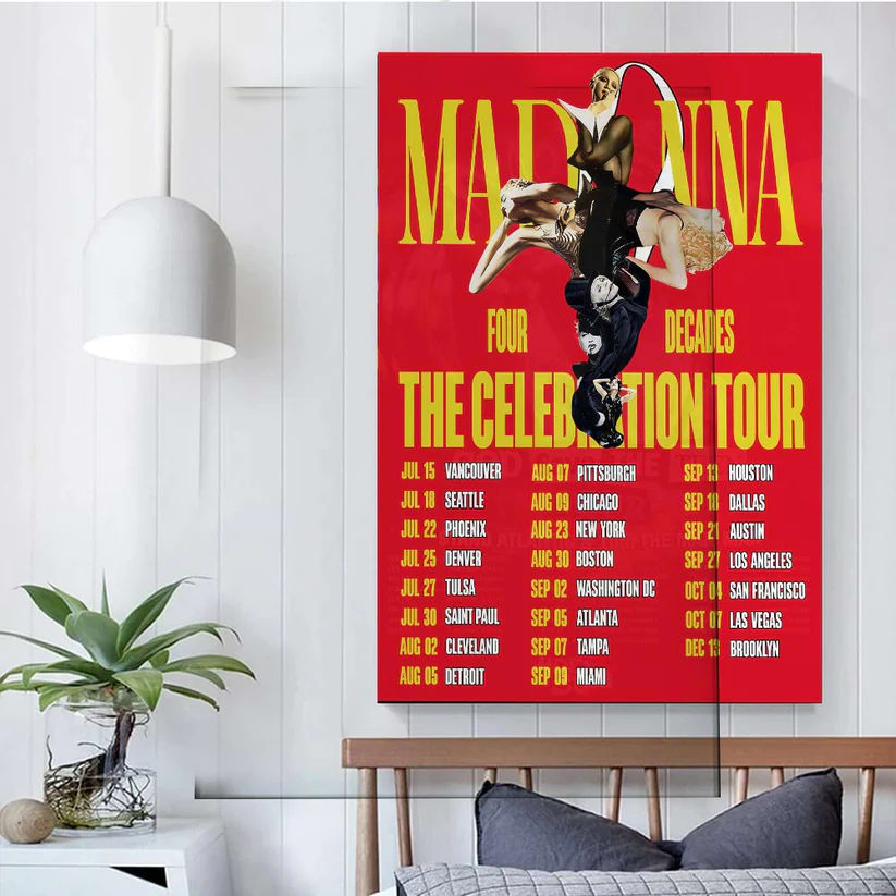 Madonna Four Decades The Celebration World Tour Music 2023 Unisex Gift For Fan Poster Canvas Jcvjlx