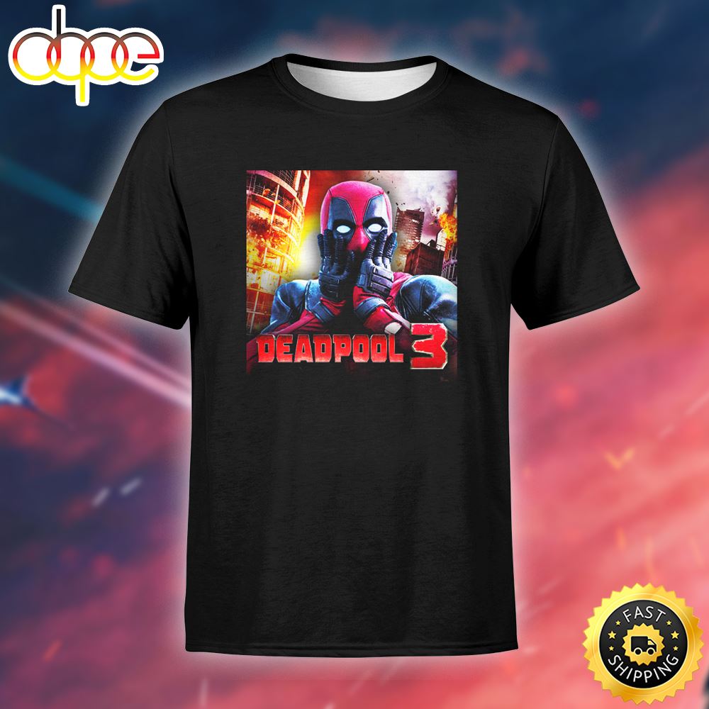Marvel Studios Deadpool 3 Movie 2024 Marvels Unisex Black T Shirt Rrsumw