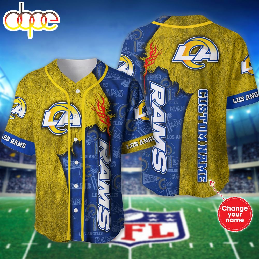 Nfl Personalized Los Angeles Rams Baseball Jersey Shirt For Fans Aou3sf
