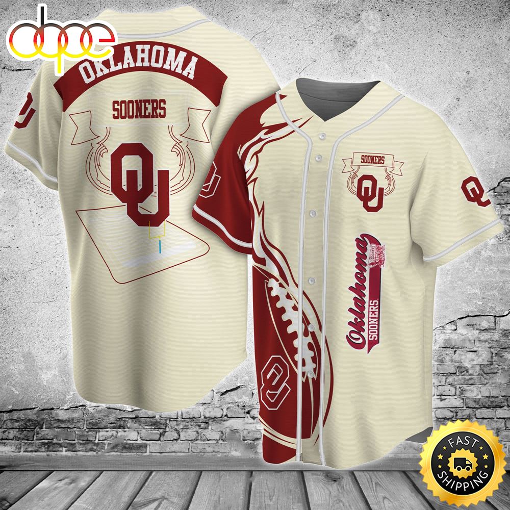Oklahoma Sooners Classic NFL Baseball Jersey Shirt Aixi0v
