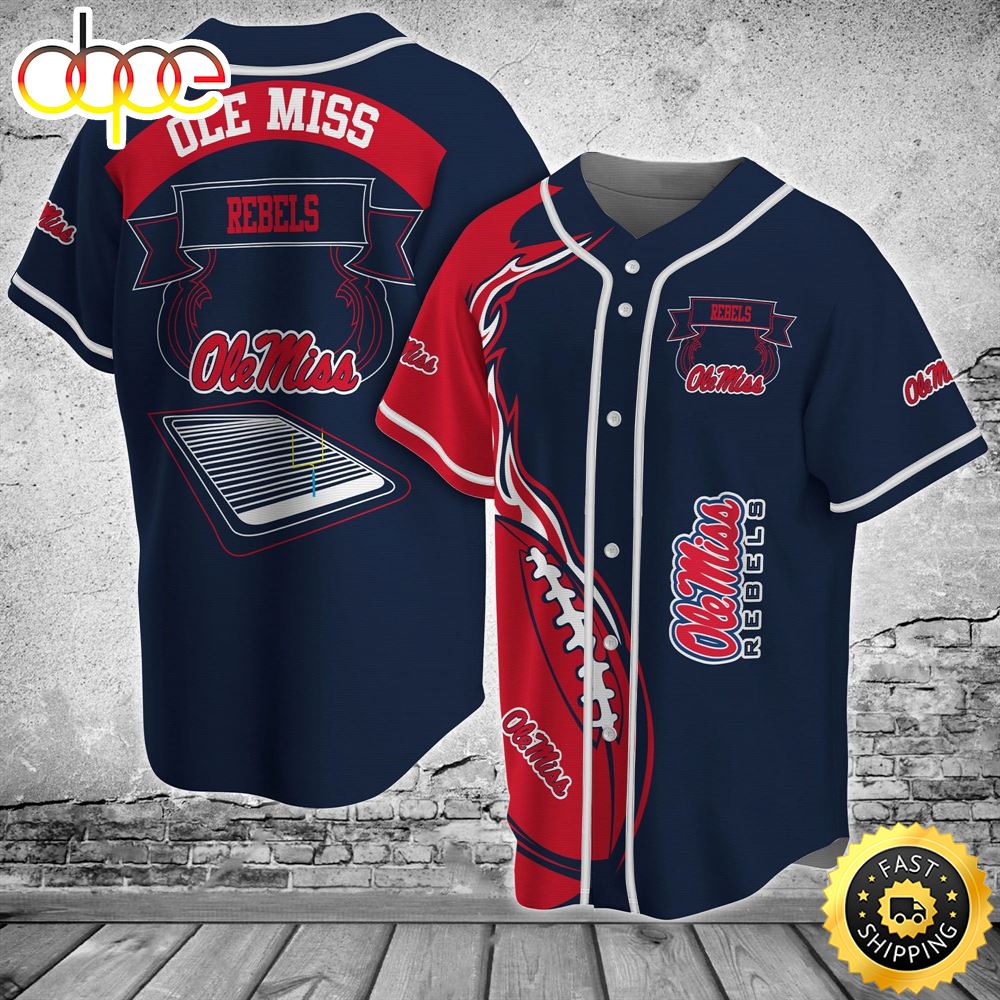 Ole Miss Rebels Classic Baseball Jersey Shirt Qh9fbt