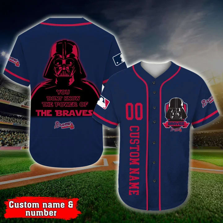 Personalized Atlanta Braves Darth Vader Star Wars All Over Print 3d Baseball Jersey Zg8rvp