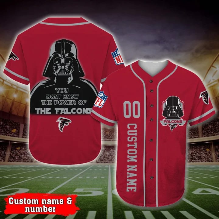 Personalized Atlanta Falcons Darth Vader Star Wars All Over Print 3d Baseball Jersey Rsc9kb