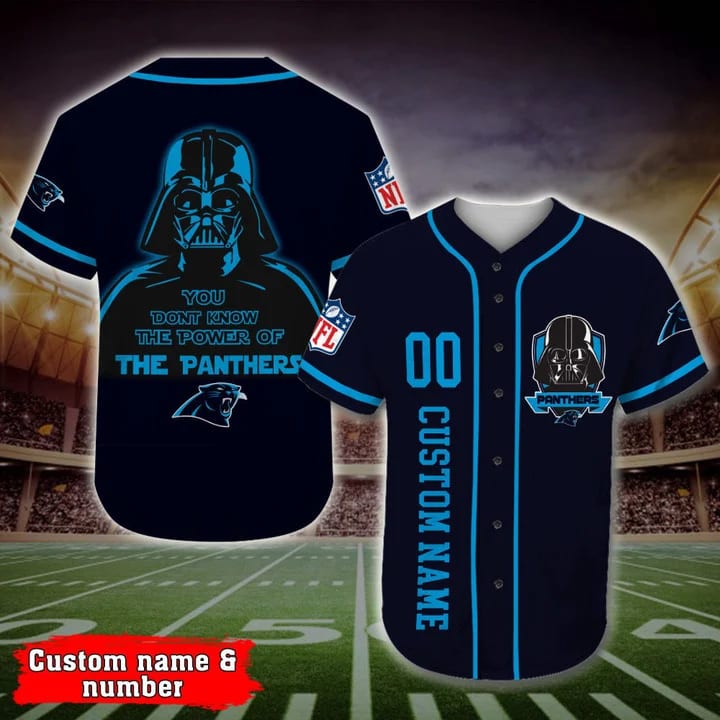 Personalized Carolina Panthers Darth Vader Star Wars All Over Print 3d Baseball Jersey