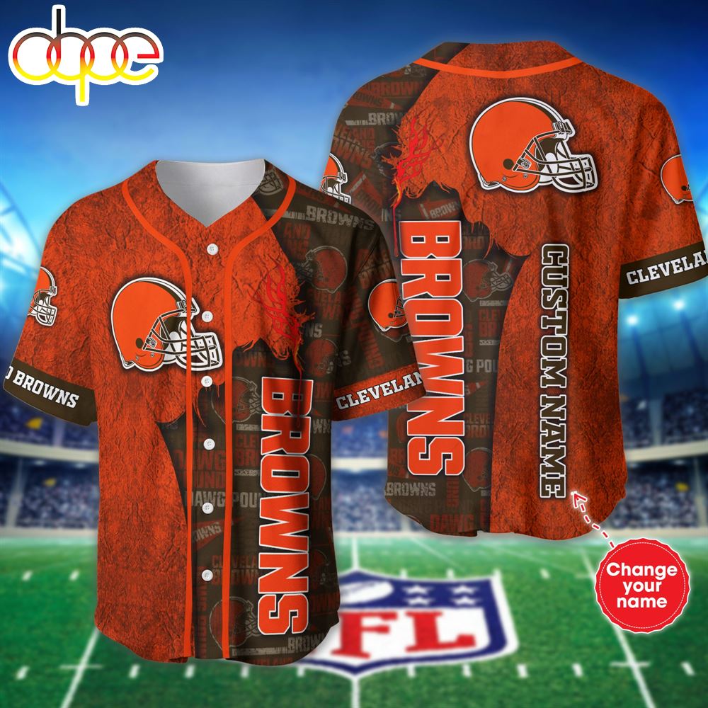 Personalized Cleveland Browns Baseball Jersey Shirt For Fans J2mo2i