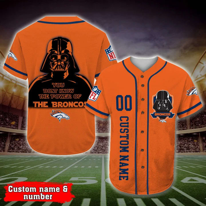 Personalized Denver Broncos Darth Vader Star Wars All Over Print 3d Baseball Jersey