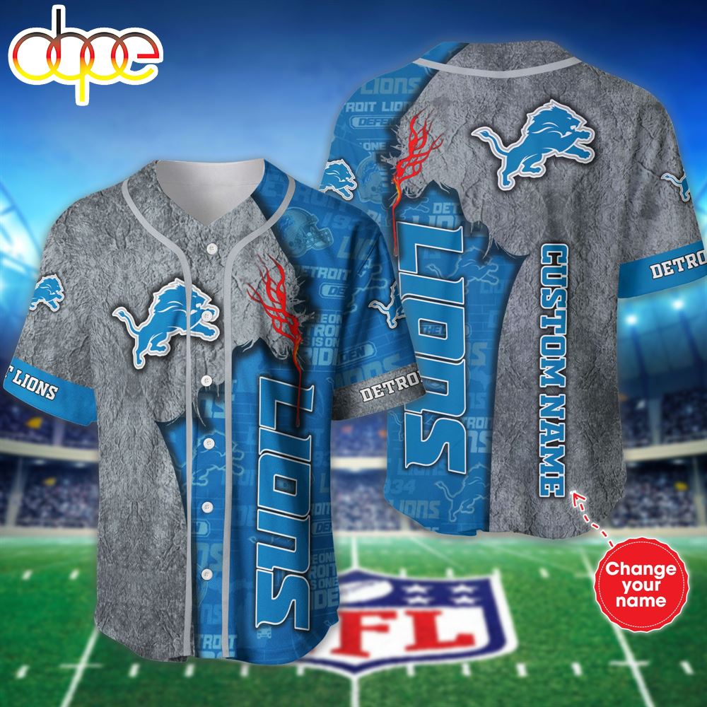 Personalized Detroit Lions Baseball Jersey Shirt For Fans J2kyc1
