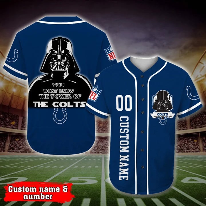 Personalized Indianapolis Colts Darth Vader Star Wars All Over Print 3d Baseball Jersey Cqza27
