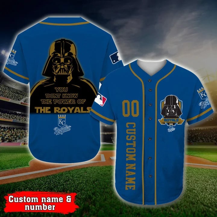 Personalized Kansas City Royals Darth Vader Star Wars All Over Print 3d Baseball Jersey Bxgtzy