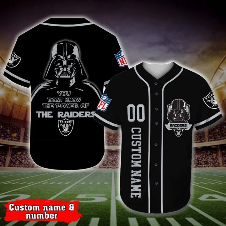 Personalized Las Vegas Raiders Darth Vader Star Wars All Over Print 3d Baseball Jersey Fbpgy6
