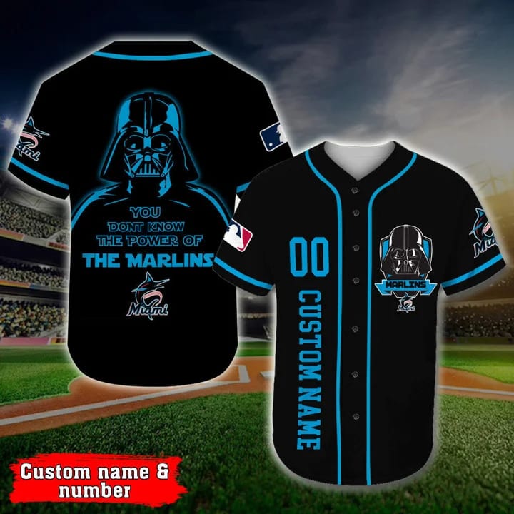 Personalized Miami Marlins Darth Vader Star Wars All Over Print 3d Baseball Jersey