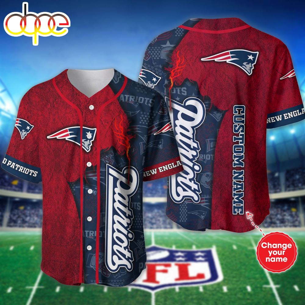 Personalized New England Patriots Baseball Jersey Shirt For Fans U4lh4p