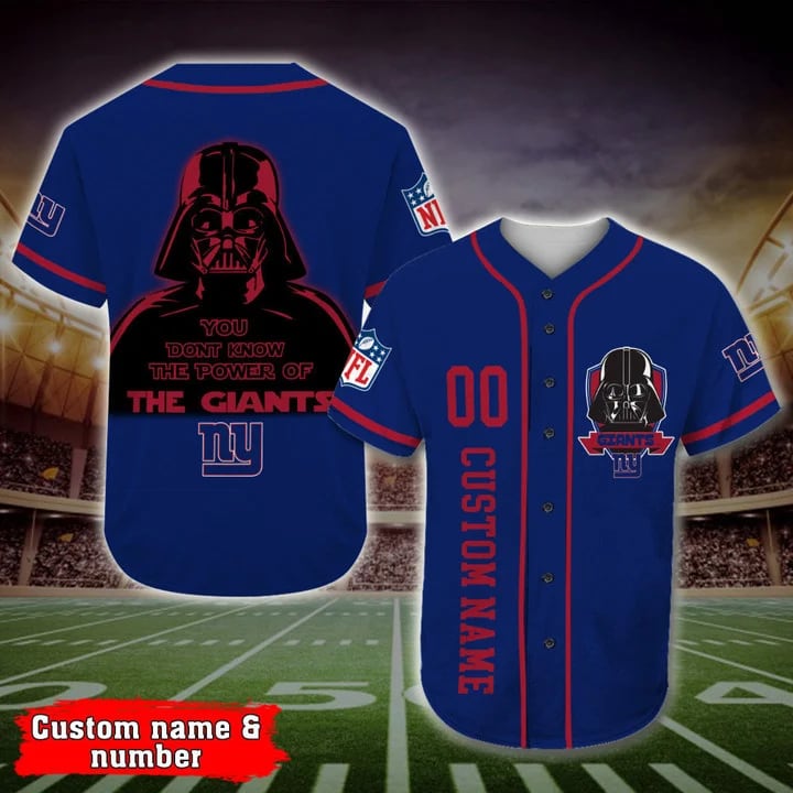 Personalized New York Giants Darth Vader Star Wars All Over Print 3d Baseball Jersey
