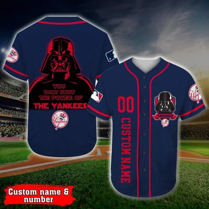Personalized New York Yankees Darth Vader Star Wars All Over Print 3d Baseball Jersey