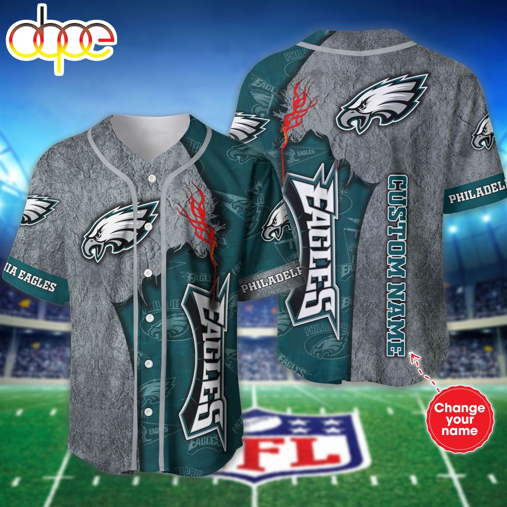 Personalized Philadelphia Eagles Baseball Jersey Shirt For Fans Fofcgo