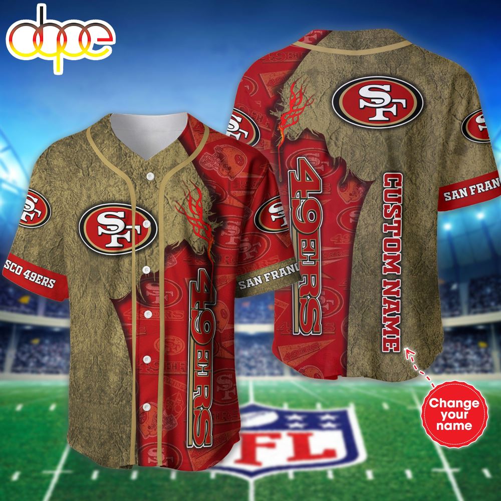 Personalized San Francisco 49ers Baseball Jersey Shirt For Fans Sqsotp