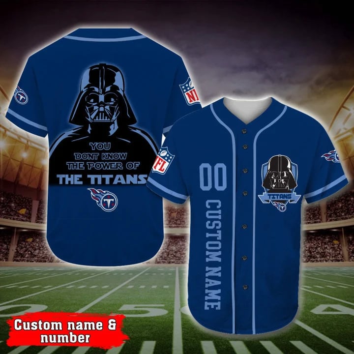 Personalized Tennessee Titans Darth Vader Star Wars All Over Print 3d Baseball Jersey