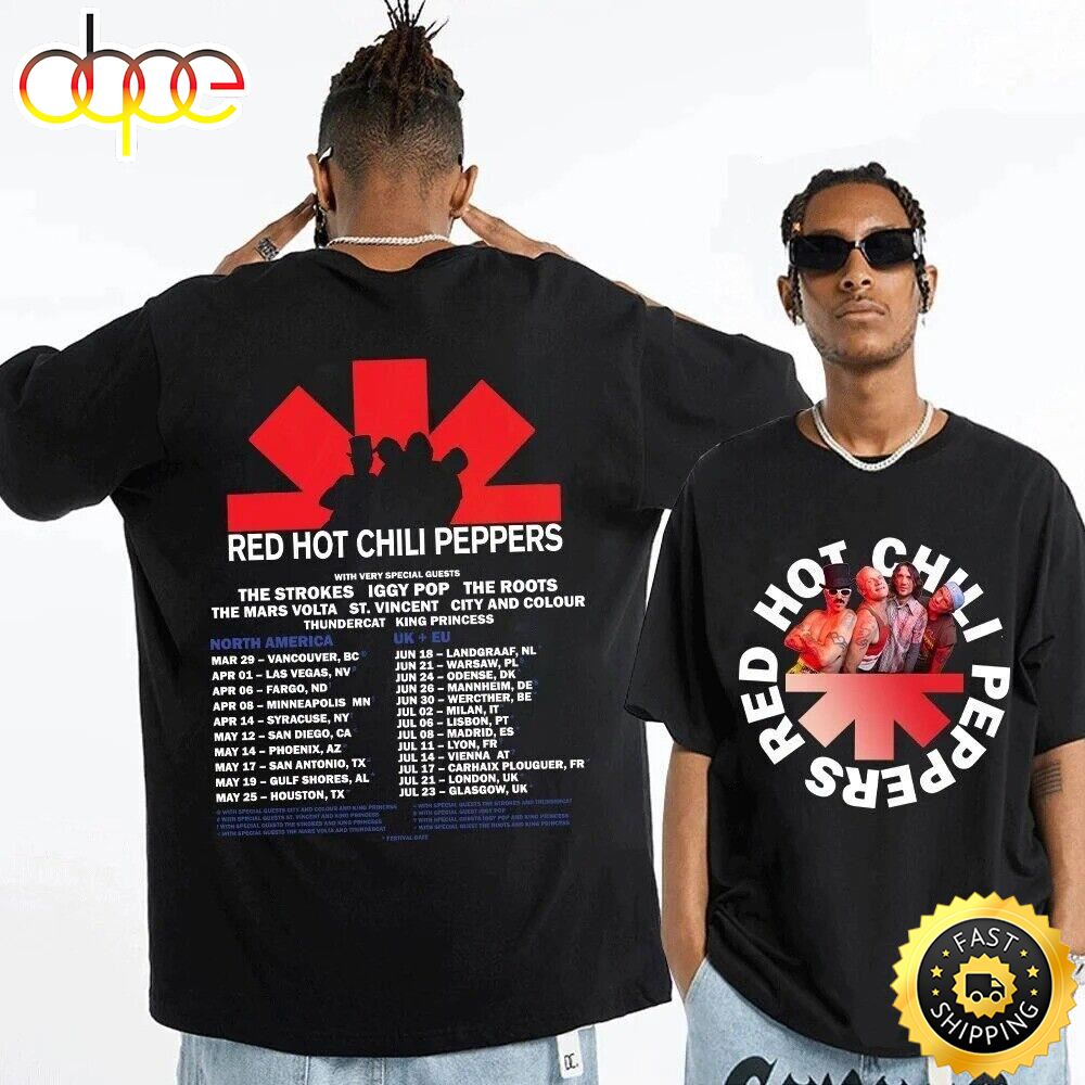 Red Hot Chili Peppers Stadium Tour Shirt The Chili Peppers 2023 Tour T Shirt J7axwb
