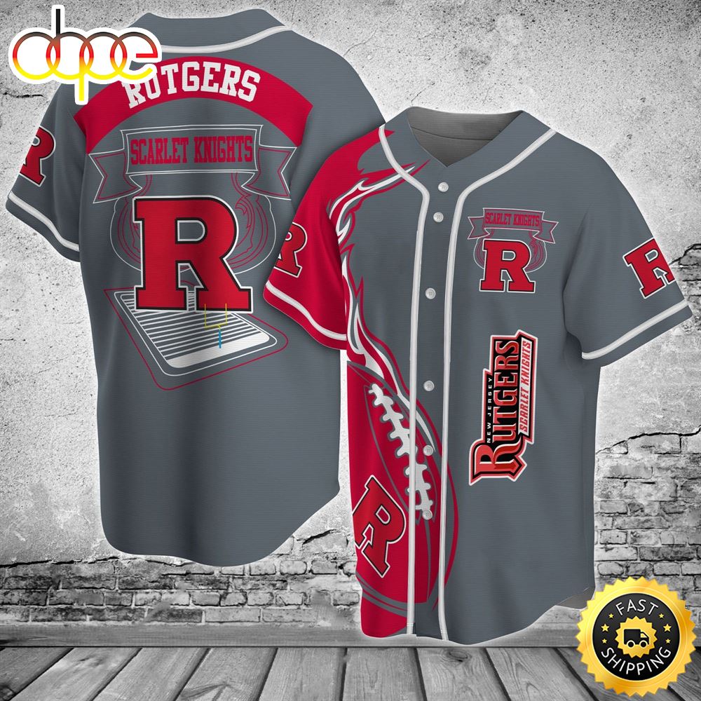 Rutgers Scarlet Knights Classic Baseball Jersey Shirt T3wcac