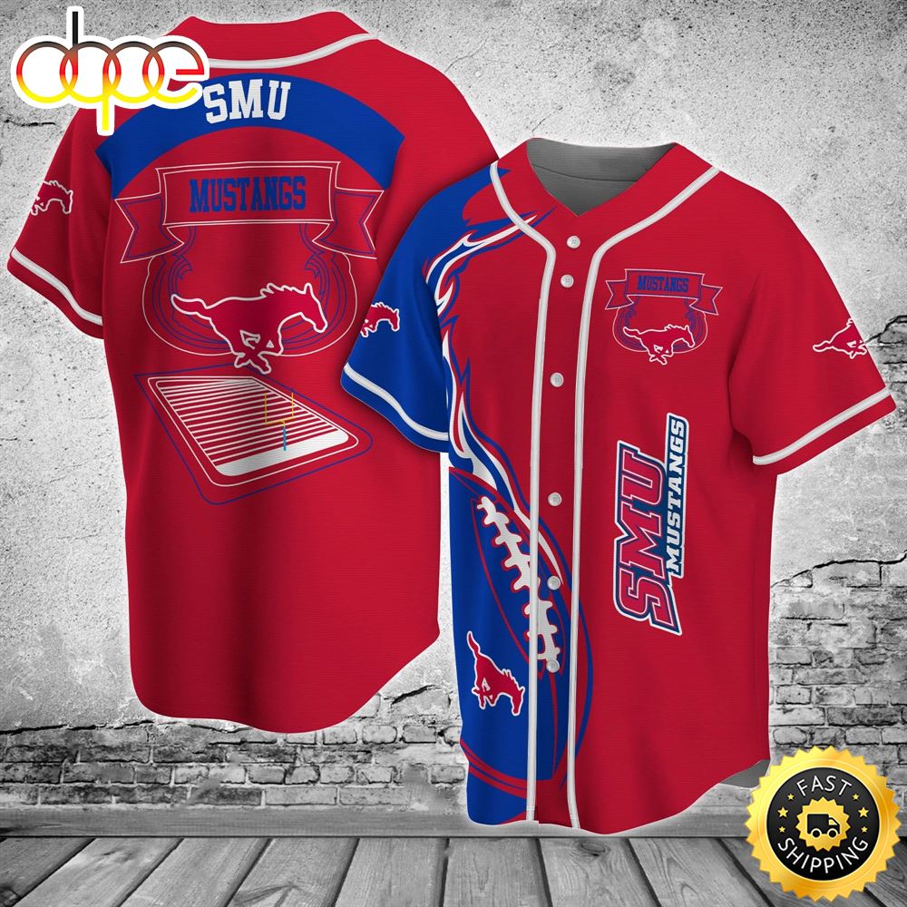 SMU Mustangs Classic NFL Baseball Jersey Shirt Ofoox1