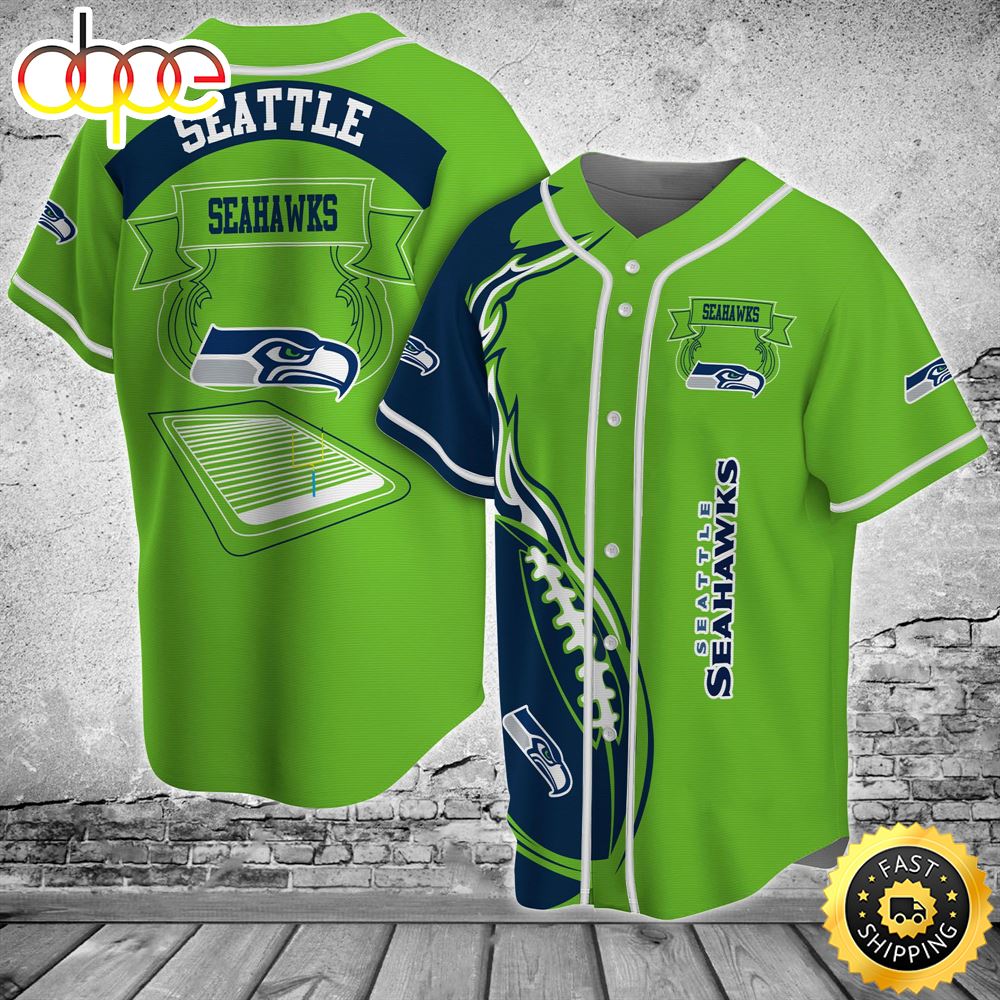Seattle Seahawks NFL Baseball Jersey Shirt C9tuhb