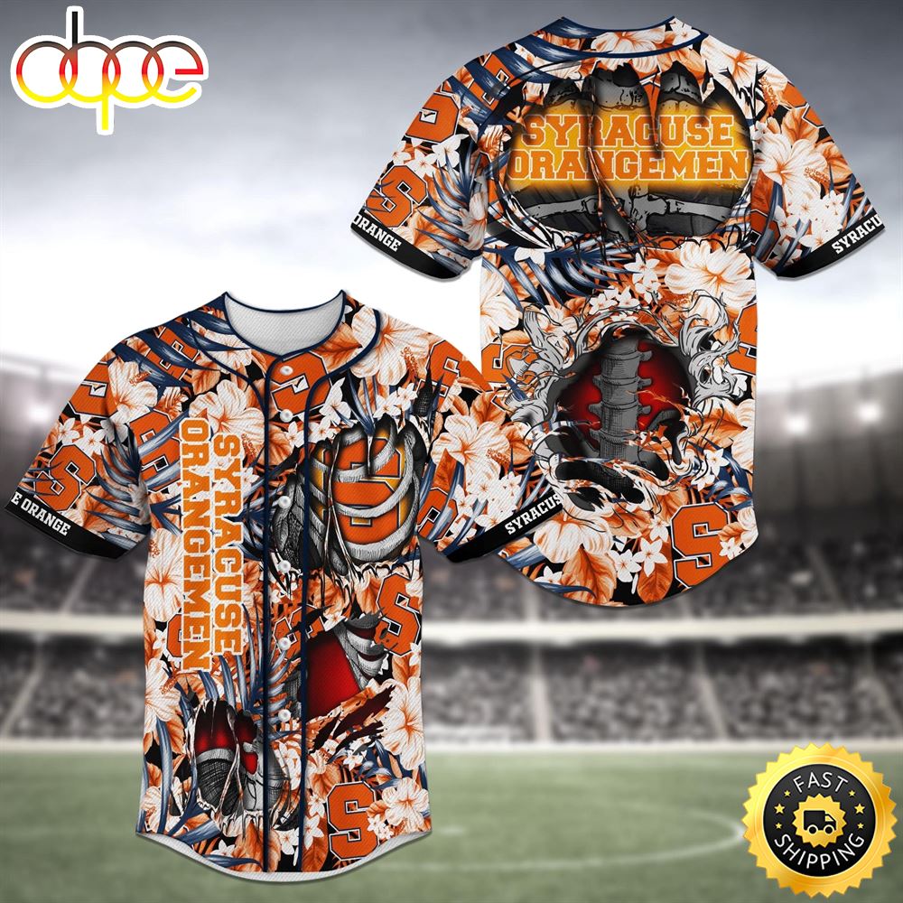 Syracuse Orange Skeleton NFL Baseball Jersey Shirt