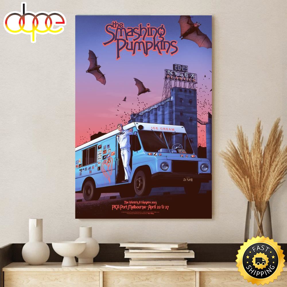 The Smashing Pumpkins Melbourne April 22 27 Tour Music 2023 Canvas Poster De6zud