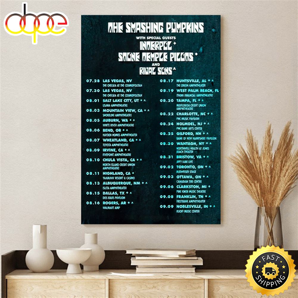 The Smashing Pumpkins Touring The Us And A Bit Of Canada This Summer Poster Canvas Txmlpx