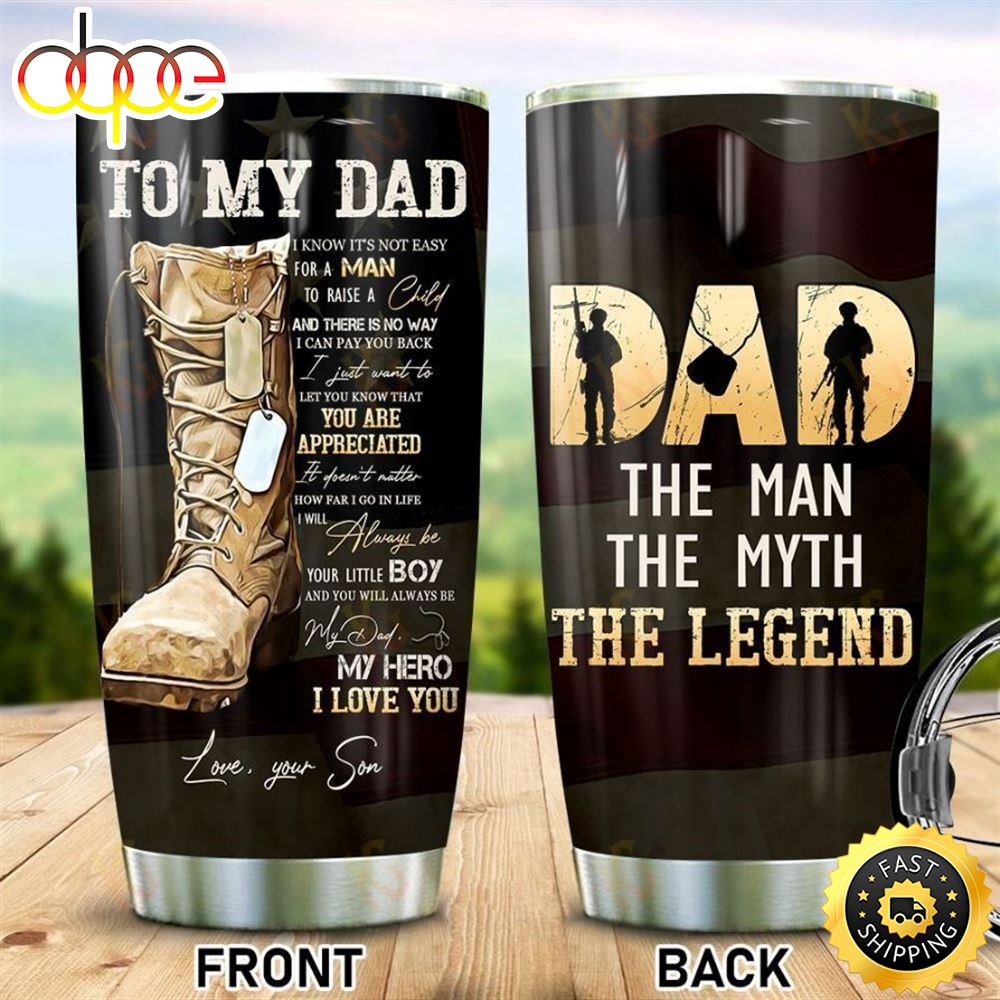 To My Dad From Son Veteran Stainless Steel Cup Tumbler I8zkbj