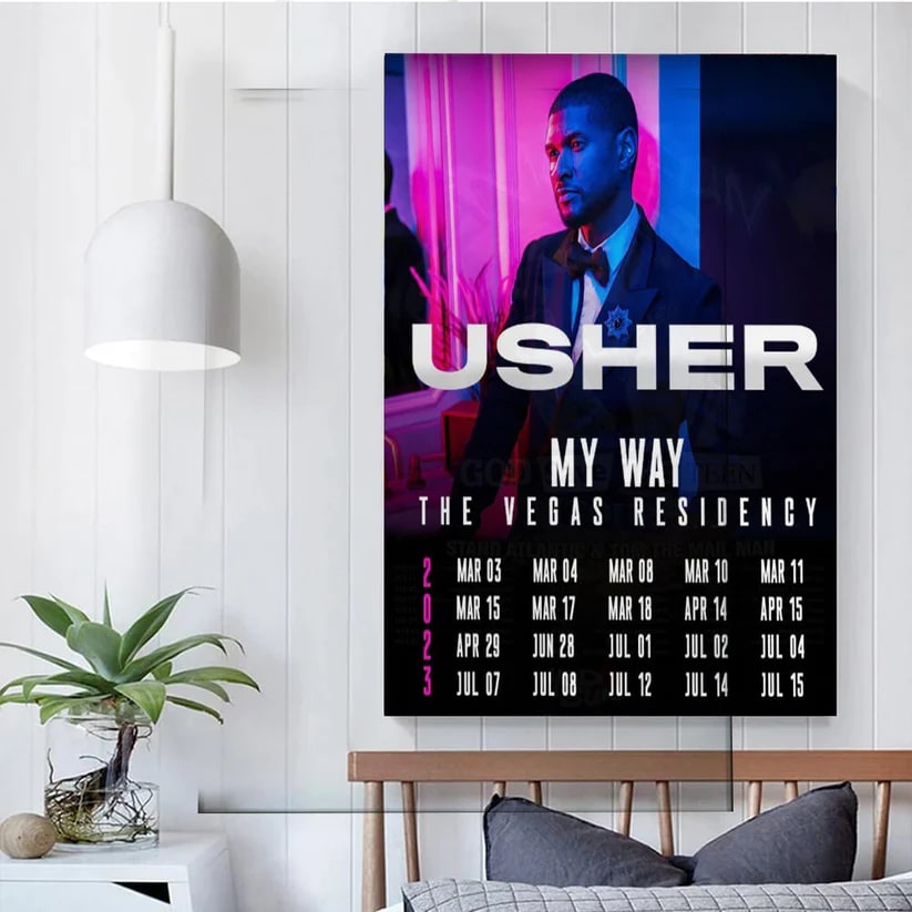 Usher My Way Tour 2023 Shirt World Tour Music 2023 Unisex Gift For Fan Poster Canvas Yvrvzz