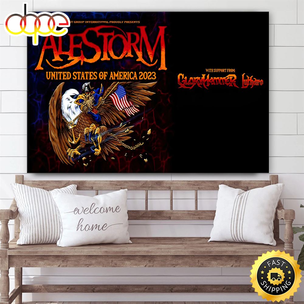 Alestorm Announces 2023 USA Tour Music Gloryhammer Lutharo Poster Canvas M9lfim