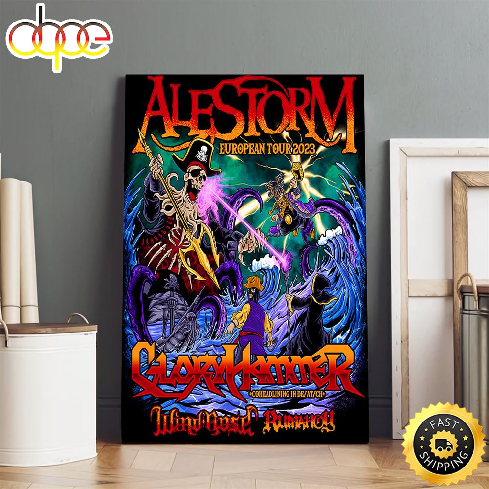 Alestorm Announces 2023 USA Tour Music Poster Canvas Ggspdm
