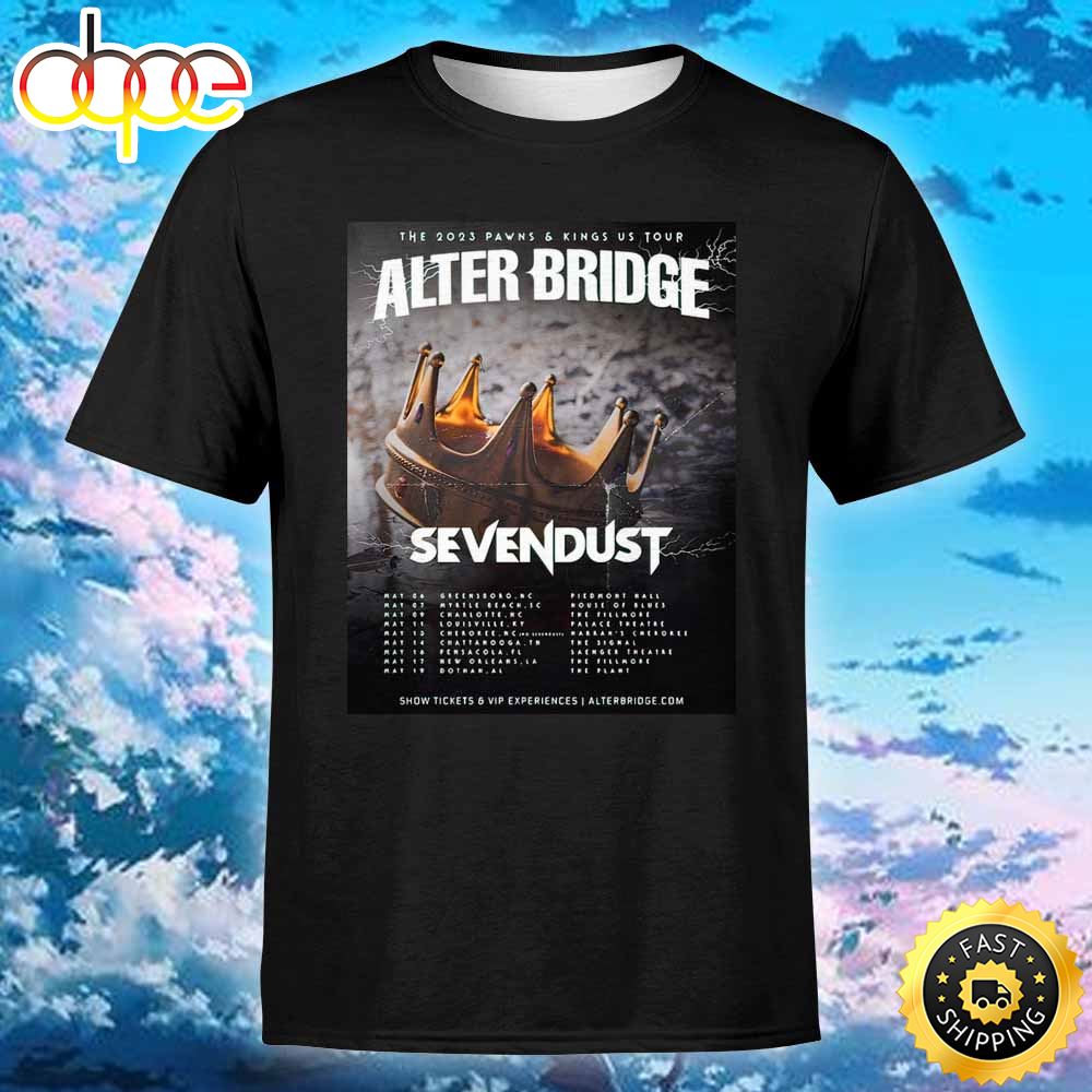 Alter Bridge North America Tour 2023 Merch Pawns and Kings Tour 2023 Shirt  Pawns and Kings