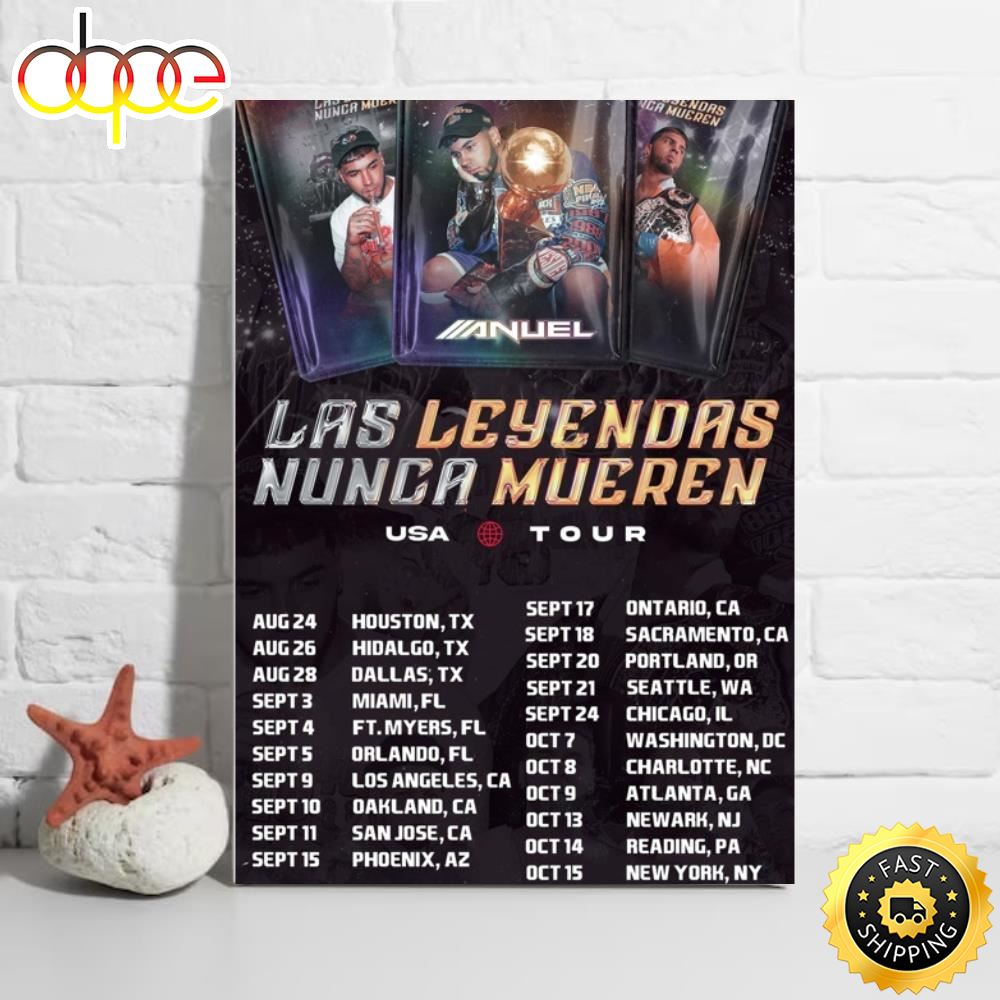 Anuel Las Leyendas Nunca Mueren Usa Tour 2023 Tour List Poster Cs7j8r