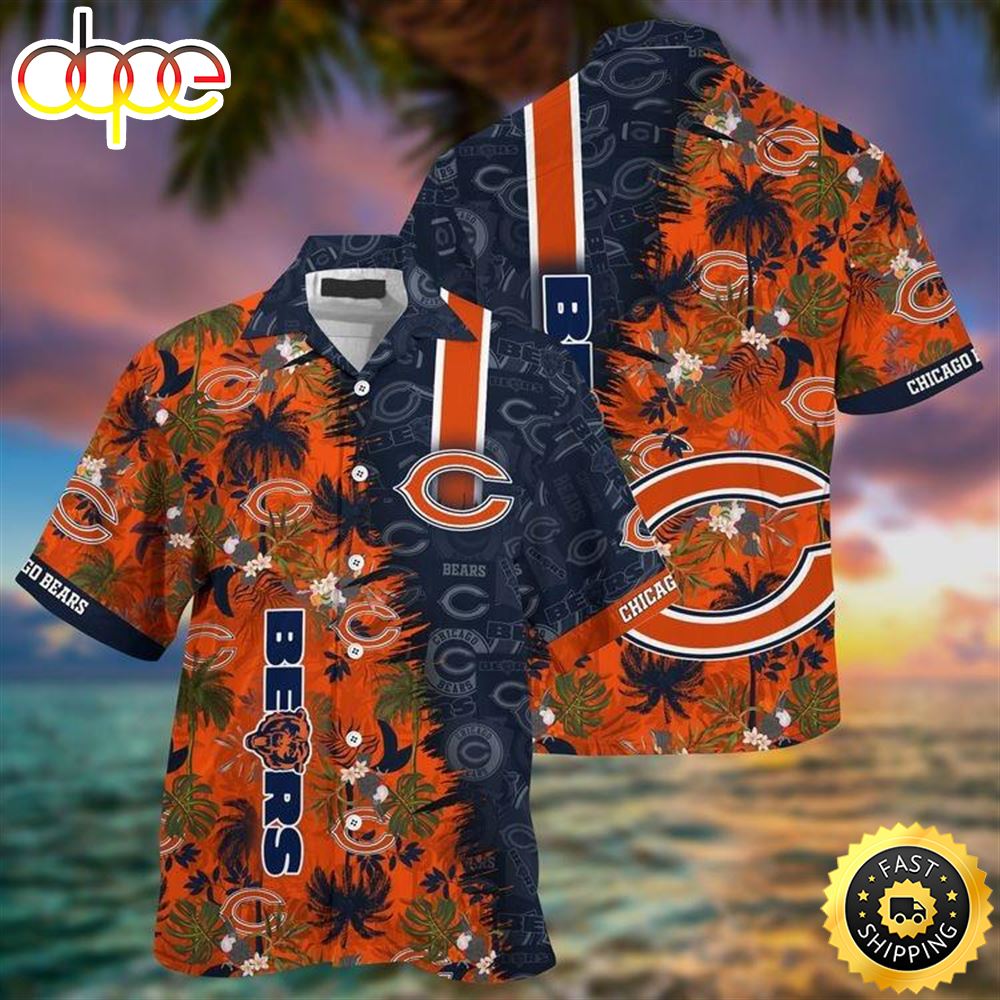 Bears Logo Beachwear For Men Nfl Sport Hawaiian Shirt Soifqv