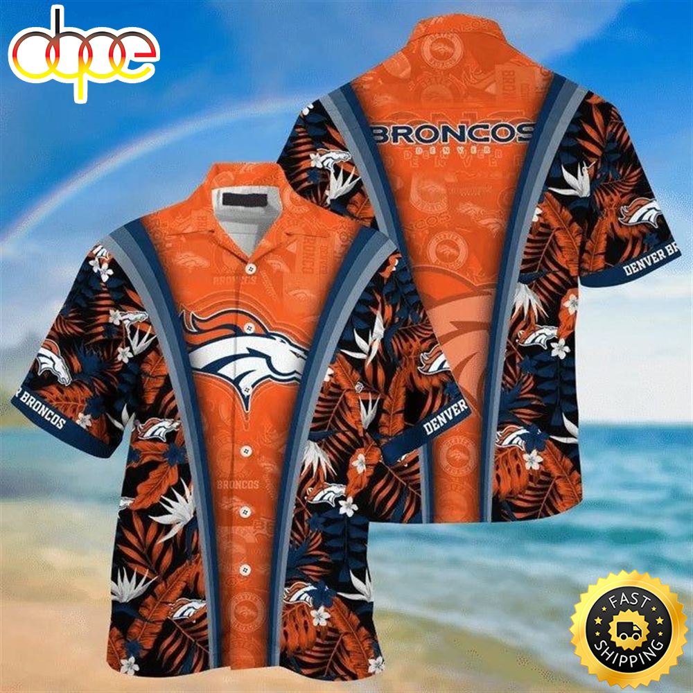 Broncos Beachwear For Men Nfl Sport Hawaiian Shirt Gift Fans Dbes1i