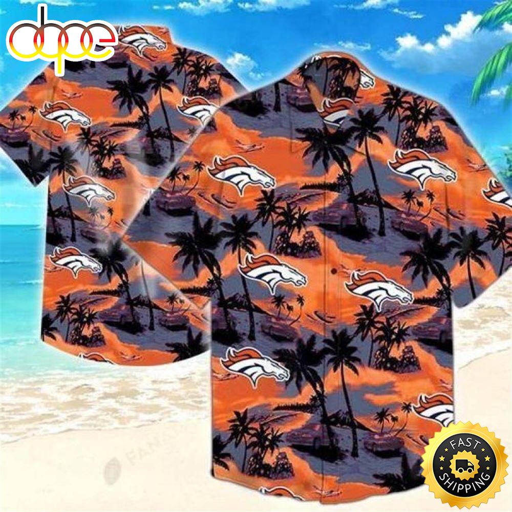 Broncos Beachwear For Men Nfl Sport Hawaiian Shirt Eziwrl