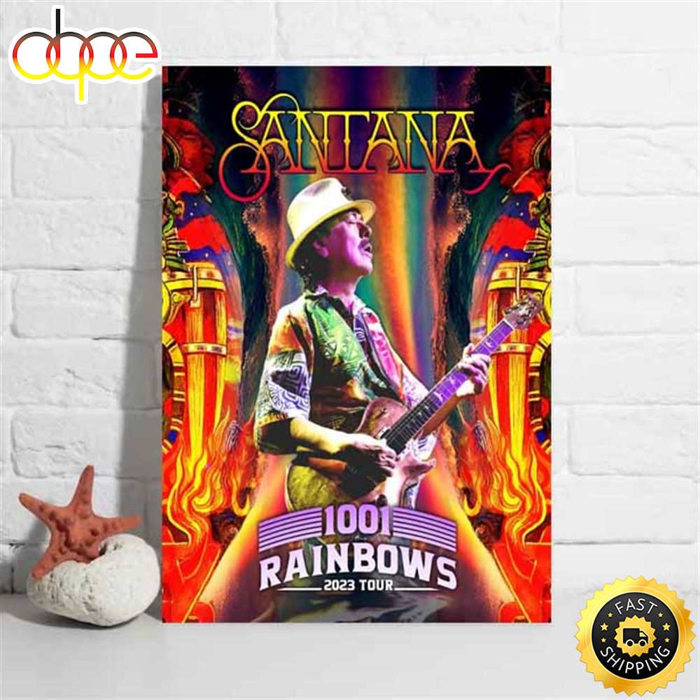 Carlos Santana 1001 Rainbows Las Vegas Tour 2023 Poster Vd7ysa