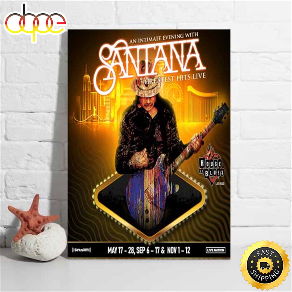Carlos Santana Greatest Hits Live Tour 2023 Poster Tizdnm