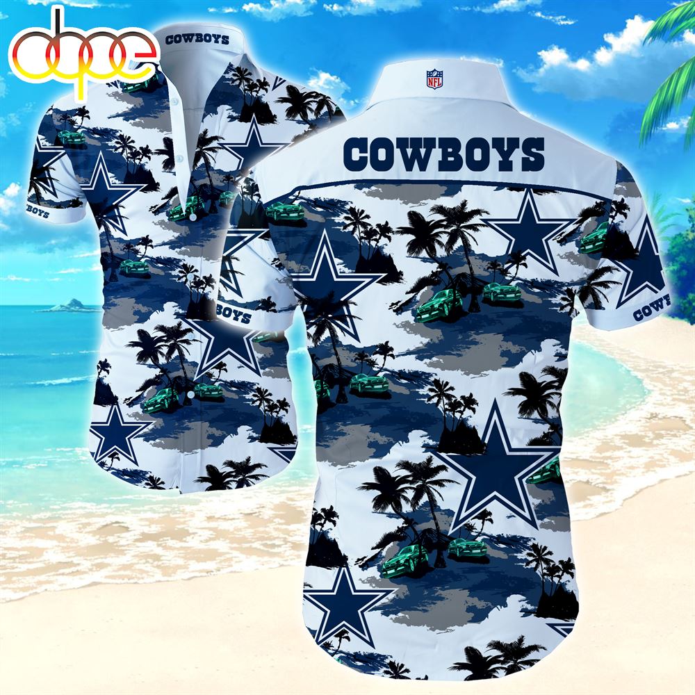 Dallas Cowboys Coconut Tree Graphic 3D Hawaiian Shirt Gift For Fans Egdptw
