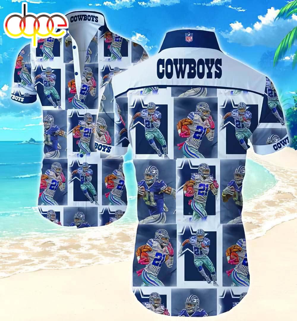 Dallas Cowboys Elliott 21 Graphic Hawaiian Shirt Gift For Fan Tqlhza