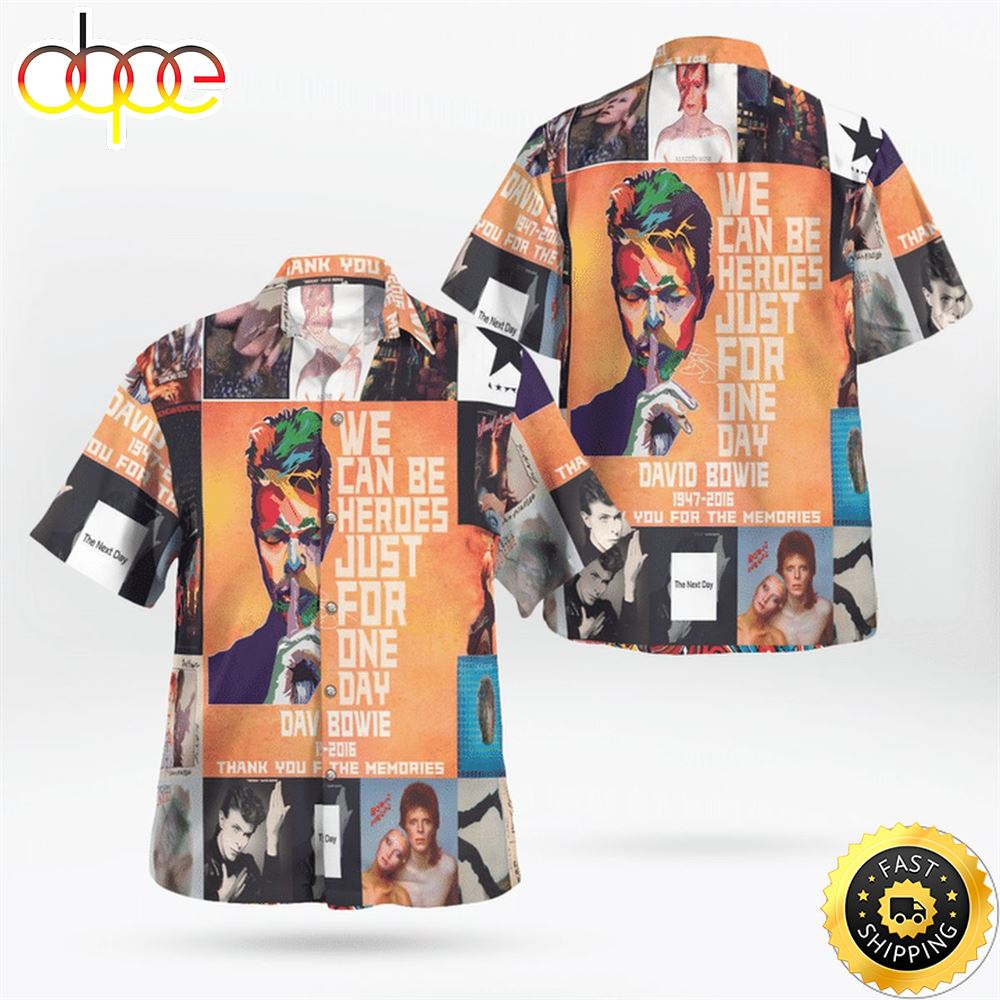 David Bowie We Can Be Heroes Just For One Day Hawaiian Shirt Ete645