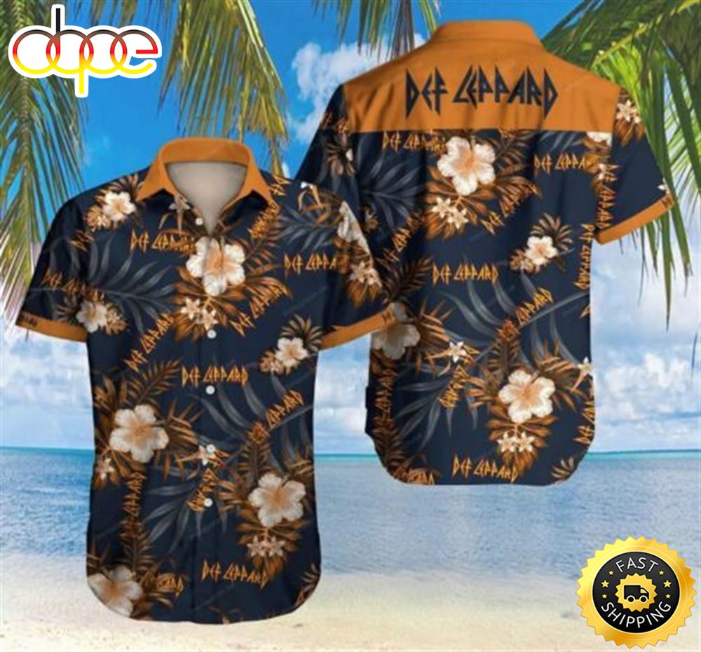 Def Leppard Rock Band Floral Aloha Hawaiian Shirt Summer Vacation Z87cet