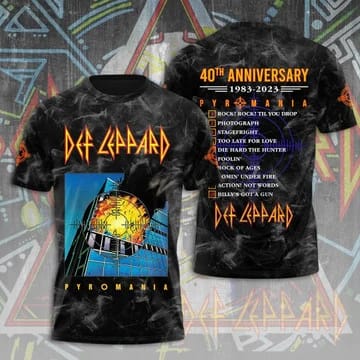 Def Leppard The World Tour 2023 3d 40th Anniversary Shirt All Over Print T Shirt Jbjgie