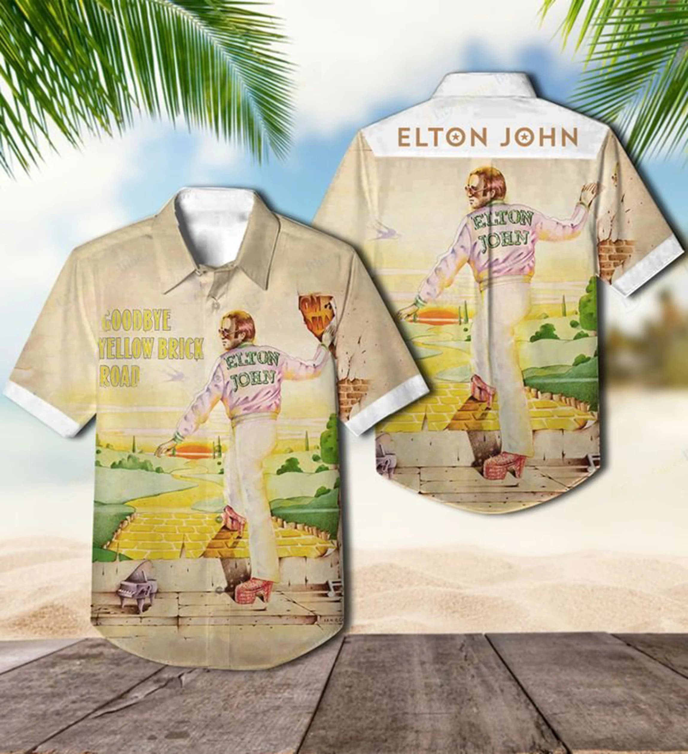 Elton John Music Hawaiian Shirt Vintage Unisex Hawaiian Shirt Pcwrgd