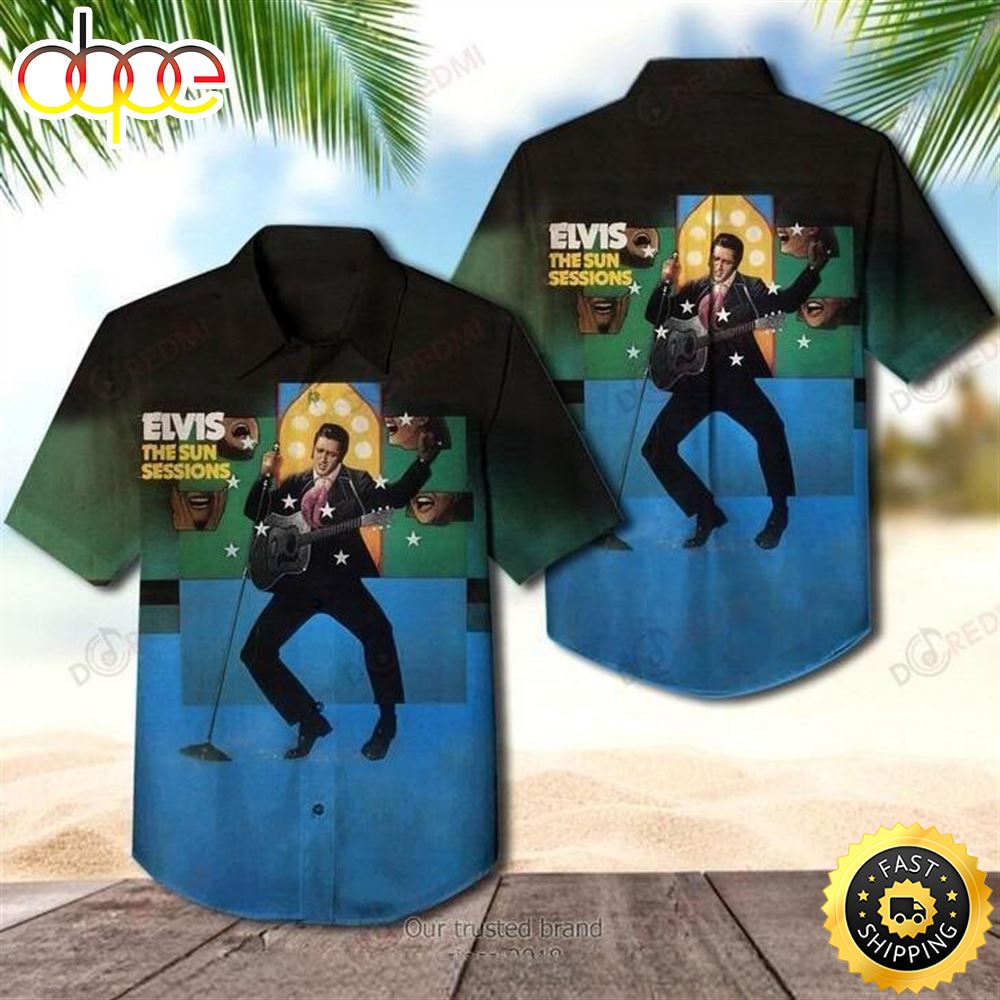 Elvis Presley The Sun Sessions Hawaiian Shirt Gift For Rock Lovers Vo4bmu