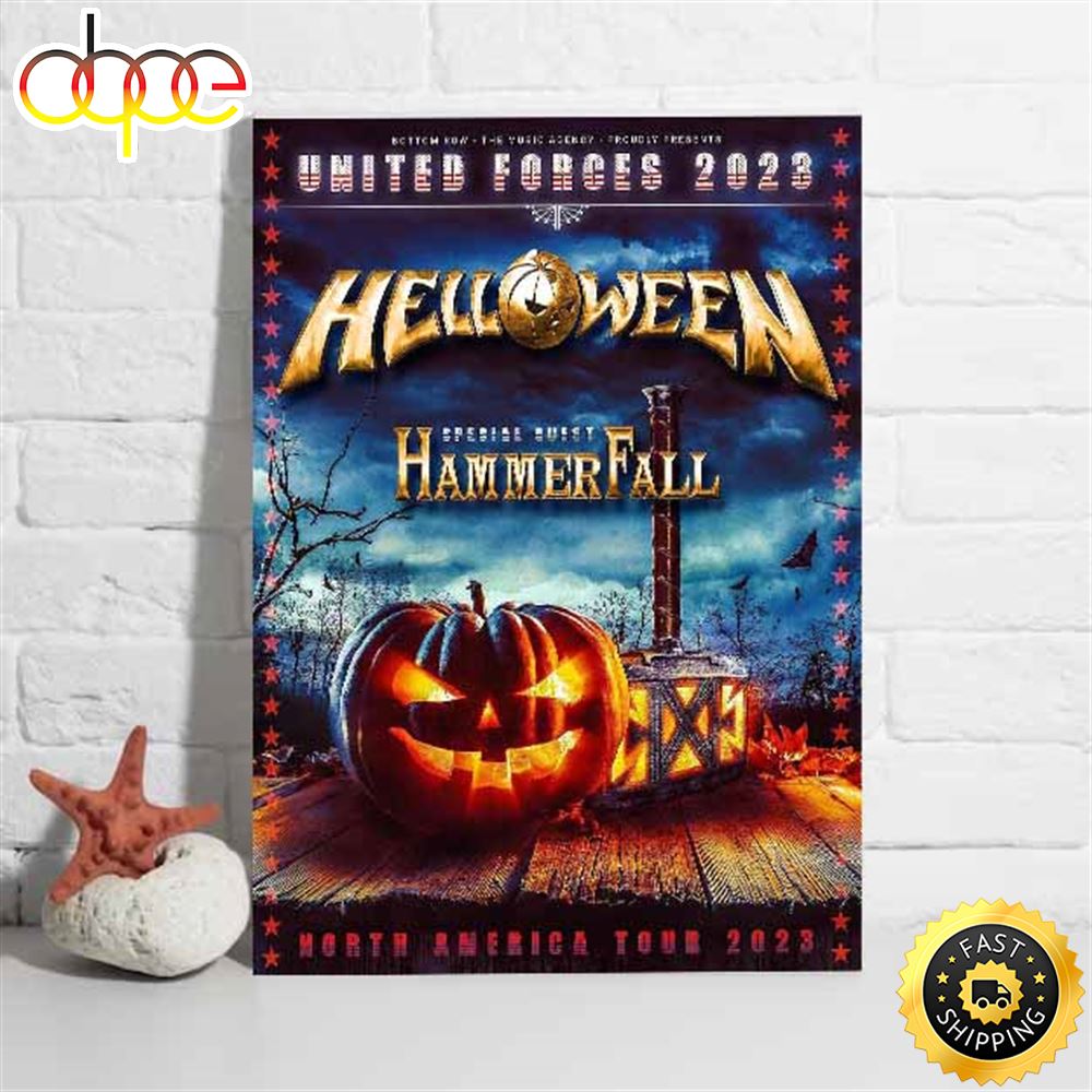 Helloween Hammer Fall North America Tour 2023 Poster Smqdjo