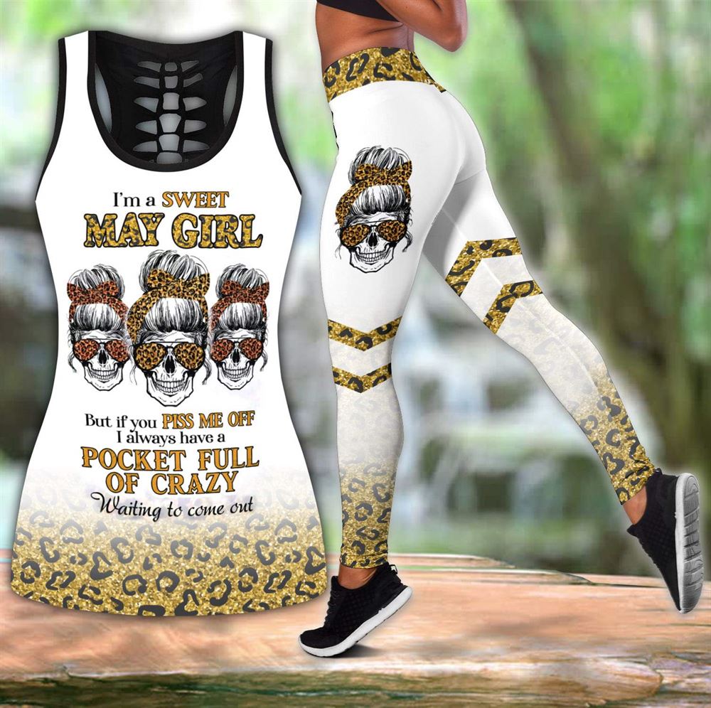 Hippie Skull I M A Sweet May Girl All Over Printed Women S Tanktop Leggings Set Perfect Workout Outfits Gifts For Hippie Life 1 Axwldj